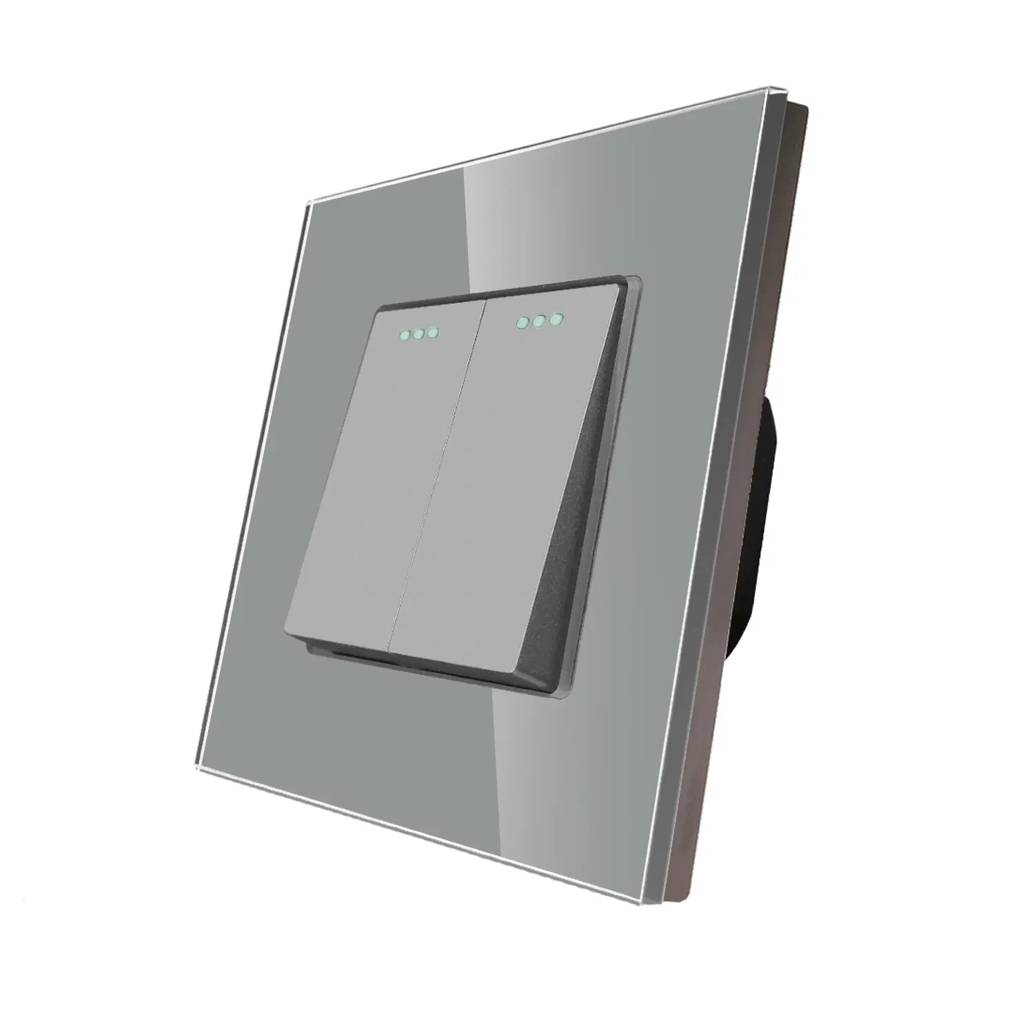 Color: GRAY, Size: 4XL, Ships From: CHINA - Bingoelec Push Button Switch 1/2/3 Gang 1 Way 2 Way 3 Way EU Standard Home light Switch Crystal Glass Panel Wall switch