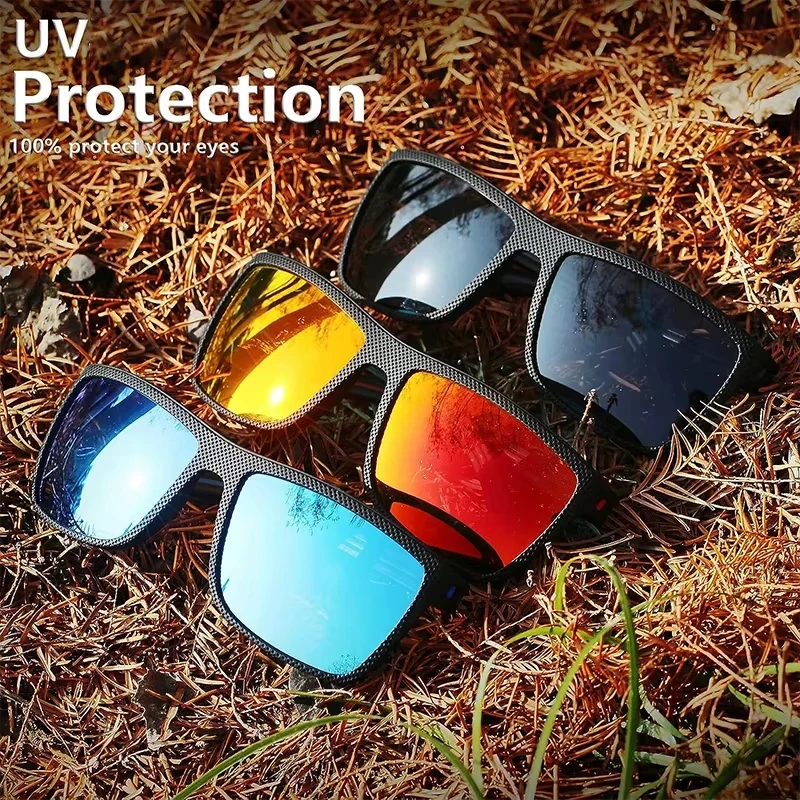 Lenses Color: dark green - 2/3PCS Amazing Men Polarized Sunglasses Unisex UV400 Glasses Fishing Goggles Outdoor Sport Eyewear for Driving Fishing Cycling