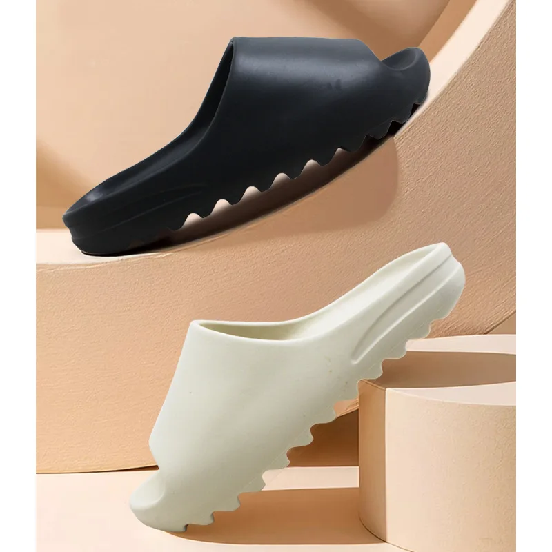Color: Blue, Shoe Size: 36 - Summer Slippers Men Women Indoor Eva High Soft Bottom Sandals Open Toe Trend Slides Light Beach Shoes Slippers Home Size 35-46
