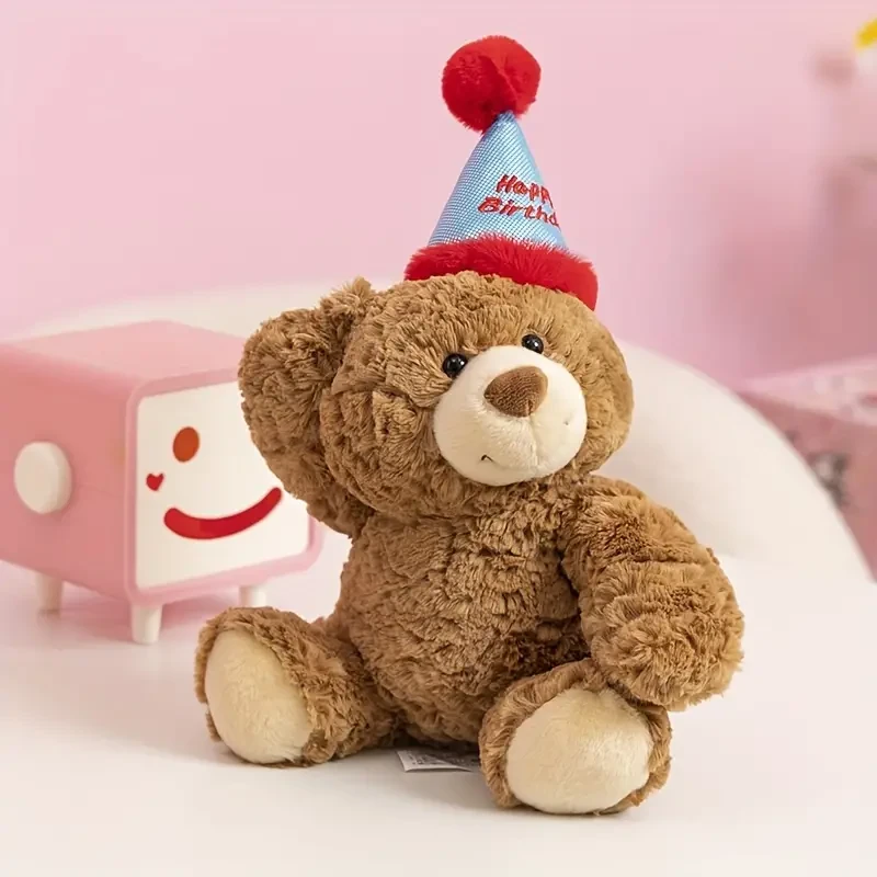 Cute Birthday Bear Plush Toys Kawaii Cartoon Soft Stuffed Animal Plush Toy