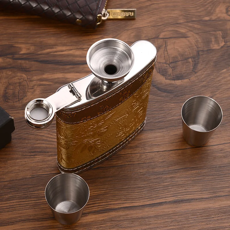 Color: PURPLE - 7oz/8oz Portable Pocket Hip Flask Outdoor Travel Stainless Steel Flask Whiskey Drink Alcohol Flasks 8oz Steel Hip Flask Flagon