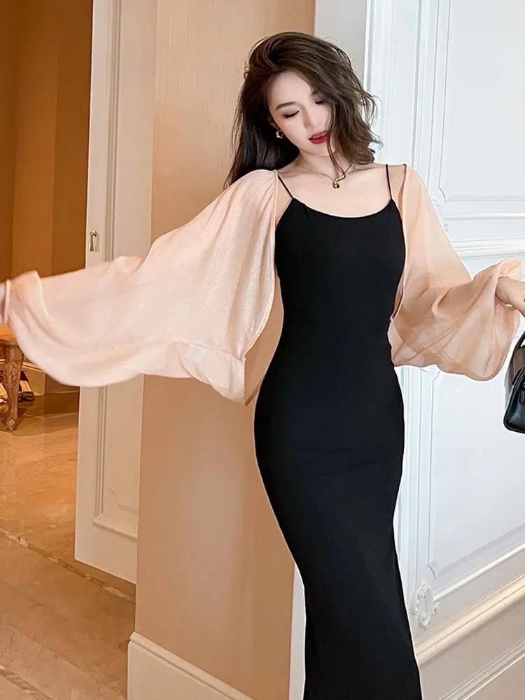 Color: Pink, Size: S, Ships From: CN - 2023 Elegant Chic Sunscreen Tops Women's Summer Thin Cardigan Coat Light Thin Long Sleeve Back Slit Outwear Sheer Loose Jackets