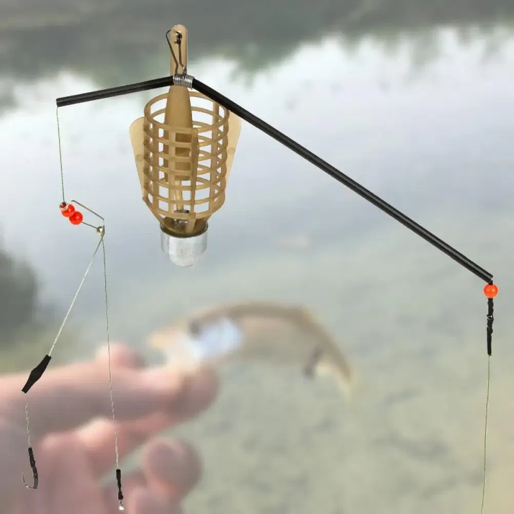 Color: Brown - 20/30/40/50g Outdoor Fishing Feeder Bait Cage Lure Holder Sinker Basket Feeder Bait Basket
