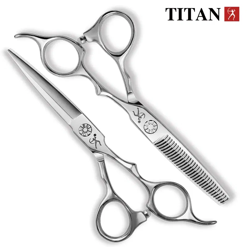 Color: Blue - Titan professional hairdresser's barber set of scissors cutting Hairdressing salon scissors sharp tools 5.5inch 6.0inch