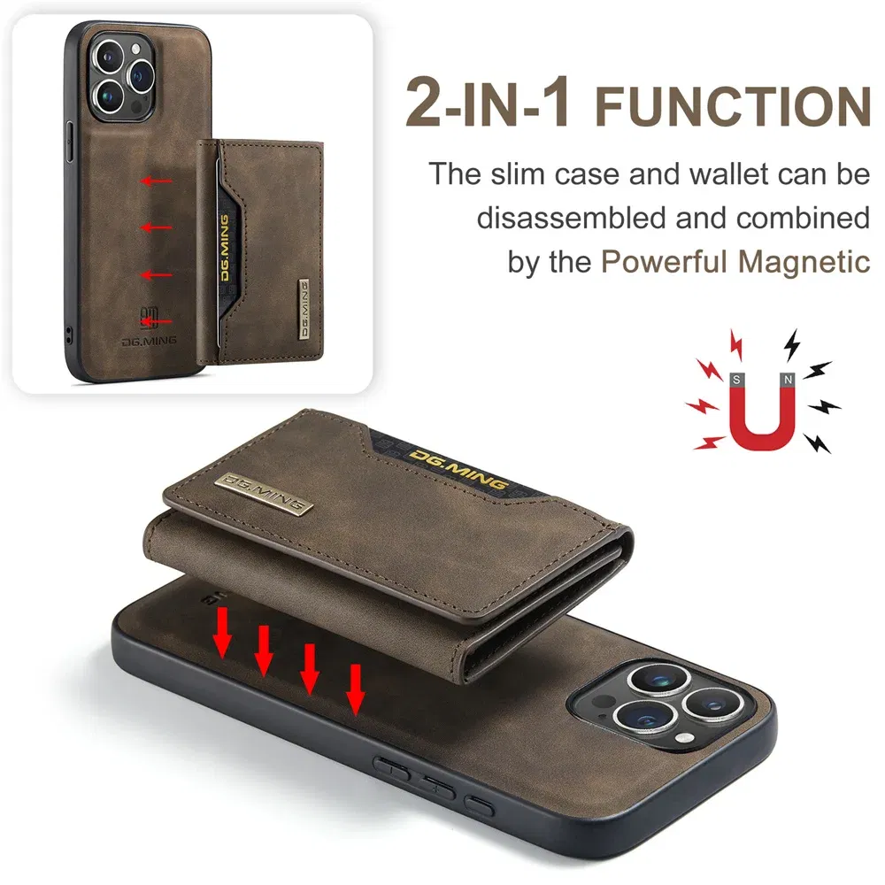 Color: green, Material: Neoprene - 2 In 1 Case For iPhone 16 15 14 13 12 11 Pro Max Plus XS Max XR 8 Plus SE 2022 Wallet Magnetic Leather Card Holder Pocket Cover