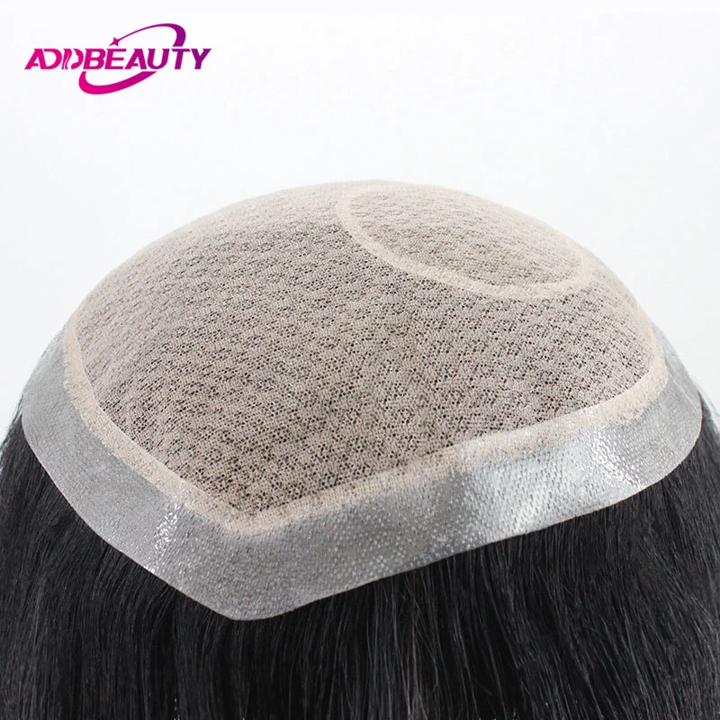 Toupee Color: 2020#, Toupee Density: 110%, Length: 6 inches - Silk Base Men's Capillary Prosthesis Swiss Lace PU Base Man Toupee 100% Remy Human Hair Wigs Straight Hair System Natural Hair