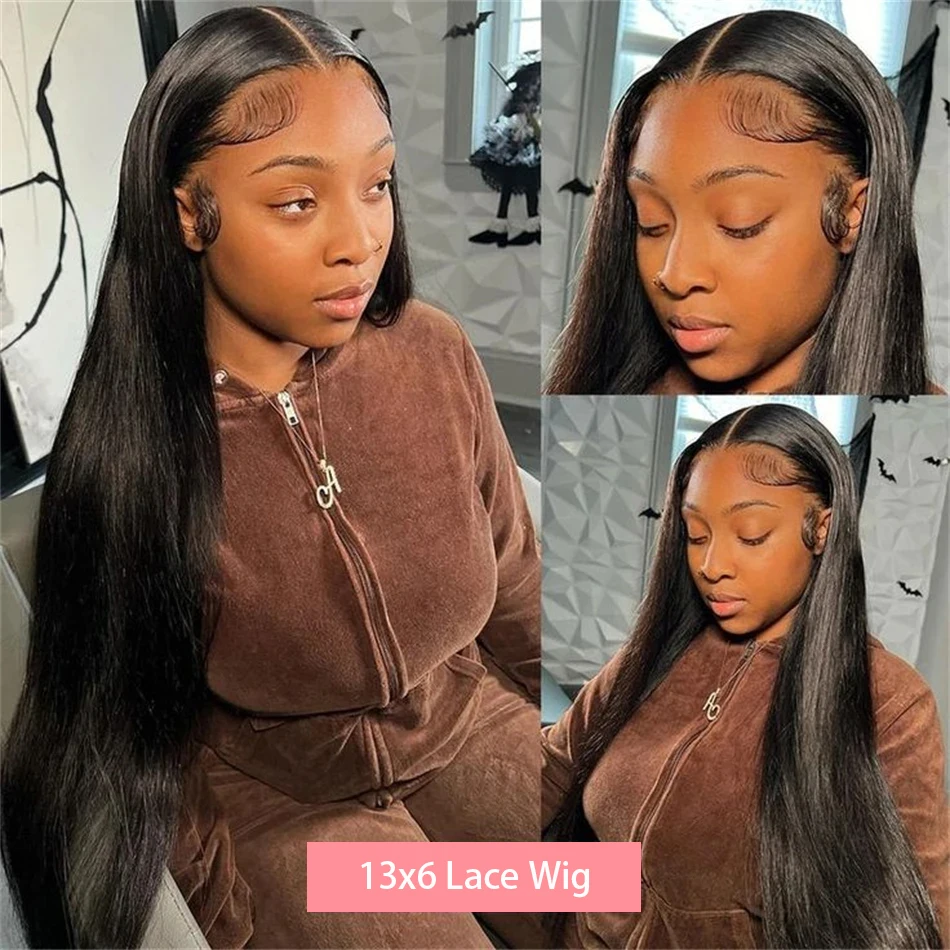 Color: T1B/613, Stretched Length: 28inches, Density: 250% - 30 32 Inch 13x4 13x6 Lace Front Human Hair Wigs Straight Transparent Lace Human Hair Wigs Pre Plucked For Black Women Bling Hair