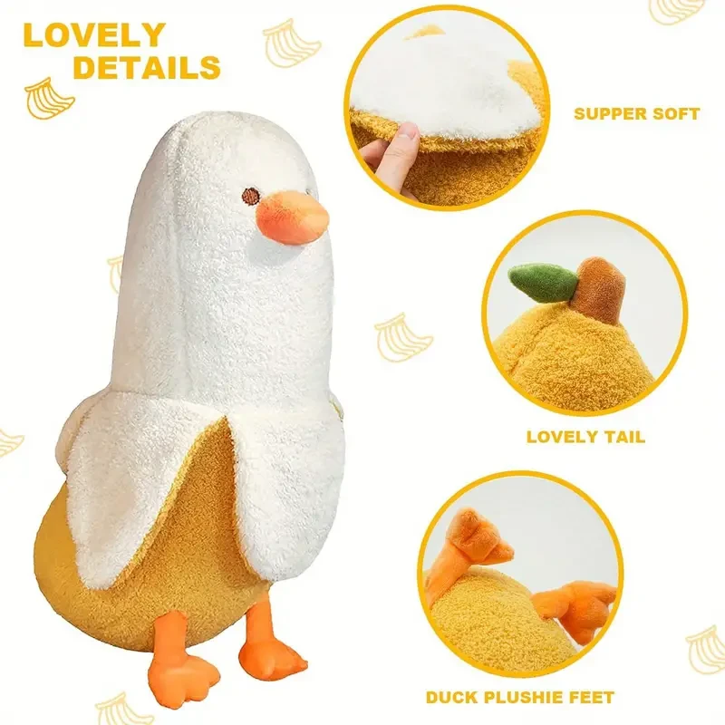 1pc Banana Duck Plush Pillow, Stuffed Animal, Cute Banana Plush Toy For Adult