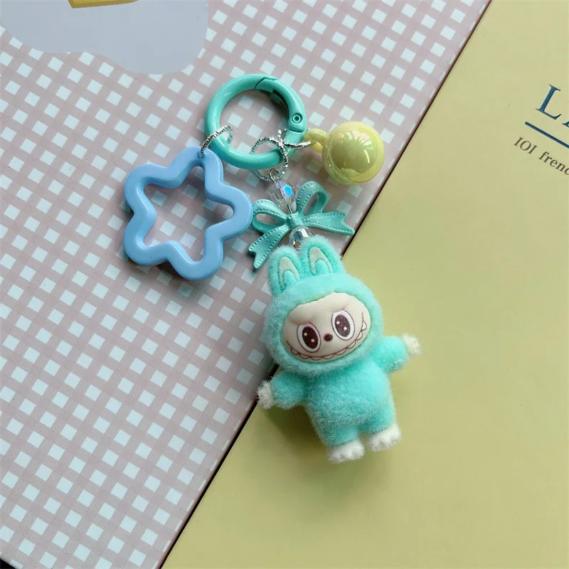 Color: black, Ships From: CHINA - Cute flocking anime keychains, charming 3D accessories, car key rings, jewelry, cartoon phone pendants, gifts