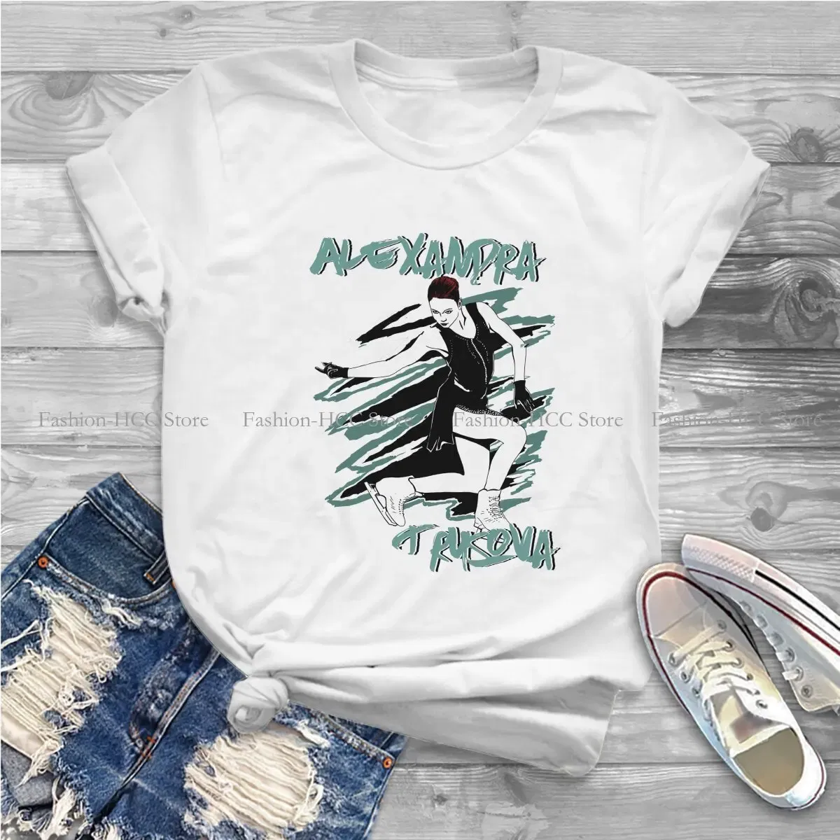 Color: black, Size: S - Alexandra Unique TShirt Figure Skating Top Quality Hip Hop Graphic T Shirt Stuff