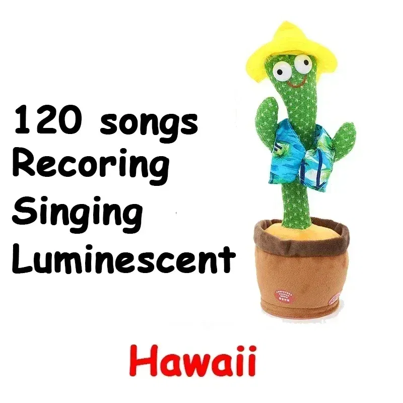 Color: Blue - Sunshine Cactu Children's Electronic Plush Toy Dancing and Talking Cactu Children's Birthday Party Christmas Gift with 120 Songs