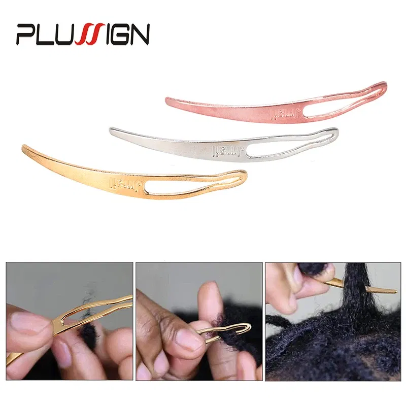Color: Orange & Purple - Plussign Dreadlock Needle Hair Extension Tools Crochet Hook For Dreadlocks Interlocking Tools Silver Blonde Easy Locking Needle