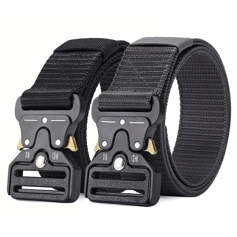 Color: army green, Belt Length: 125cm - Men's Belt Outdoor Multi Function Belt High Quality Canvas For Nylon Male Luxury Belts Women's Sports Jeans Belt Neutral Belts