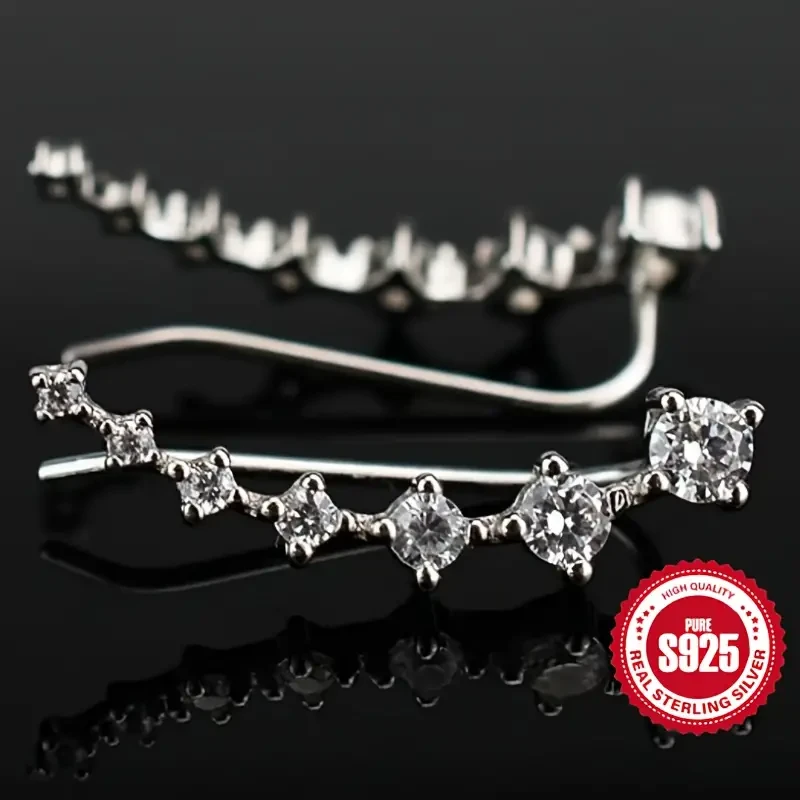 Sterling Silver Zirconia Stud Earrings