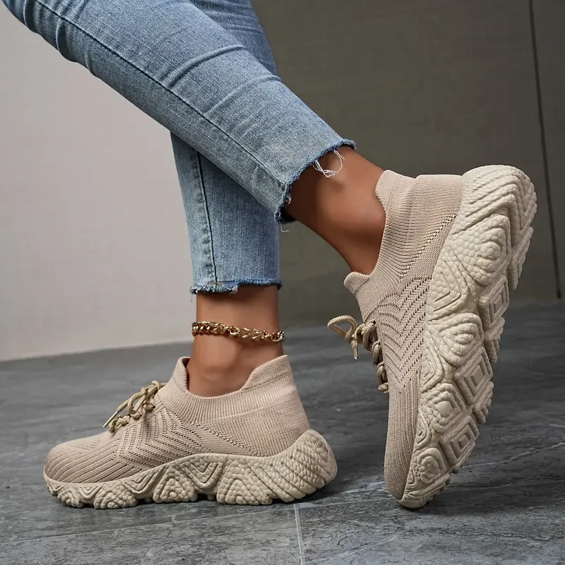 Simple Mesh Breathable Low Top Chunky Sneakers