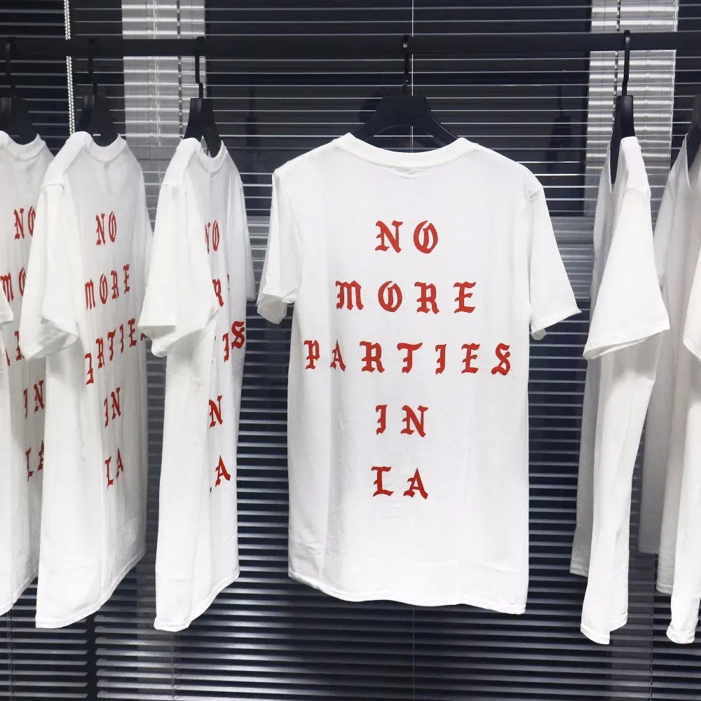 Color: WHITE, Size: XXXL - 2023 New Hip Hop T-shirt Kanye West I feel Like Paul 100% Cotton tshirts NO MORE PARTIES IN LA T SHIRTS Men Women Tee Tops