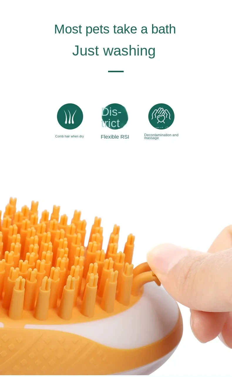 Dog Cat Bath Brush 2-in-1