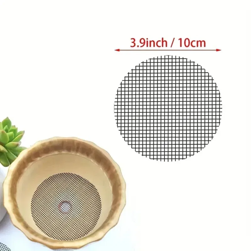 Color: Red, Sheet Size: Large - Pot Hole Mesh Pad Mat Grid Round Drainage Hole Screen for Pot Bottom Prevent Soil Loss Anti Bonsai Flower Plant Gardening Tools