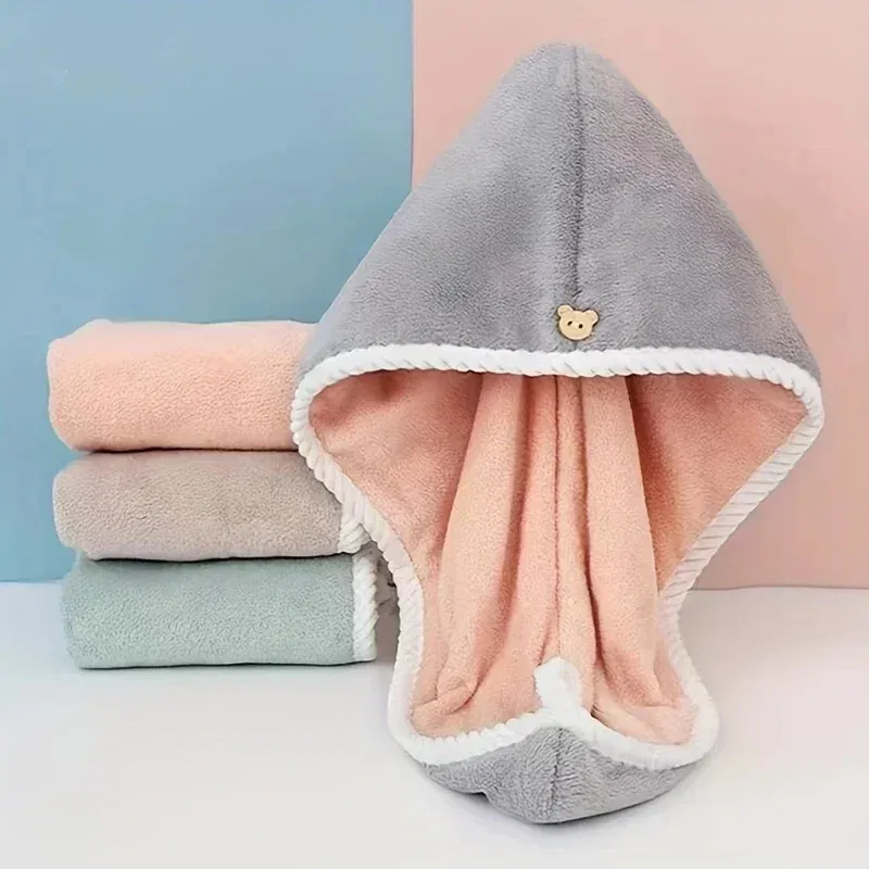 Color: MULTI - Double-Layered Ultra-Absorbent Microfiber Hair Towel Quick-Dry Design for Shower Gym & Spa Use