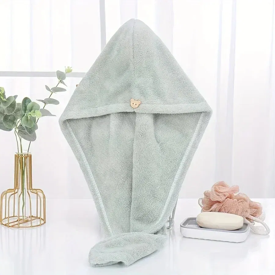 Color: MULTI - Double-Layered Ultra-Absorbent Microfiber Hair Towel Quick-Dry Design for Shower Gym & Spa Use