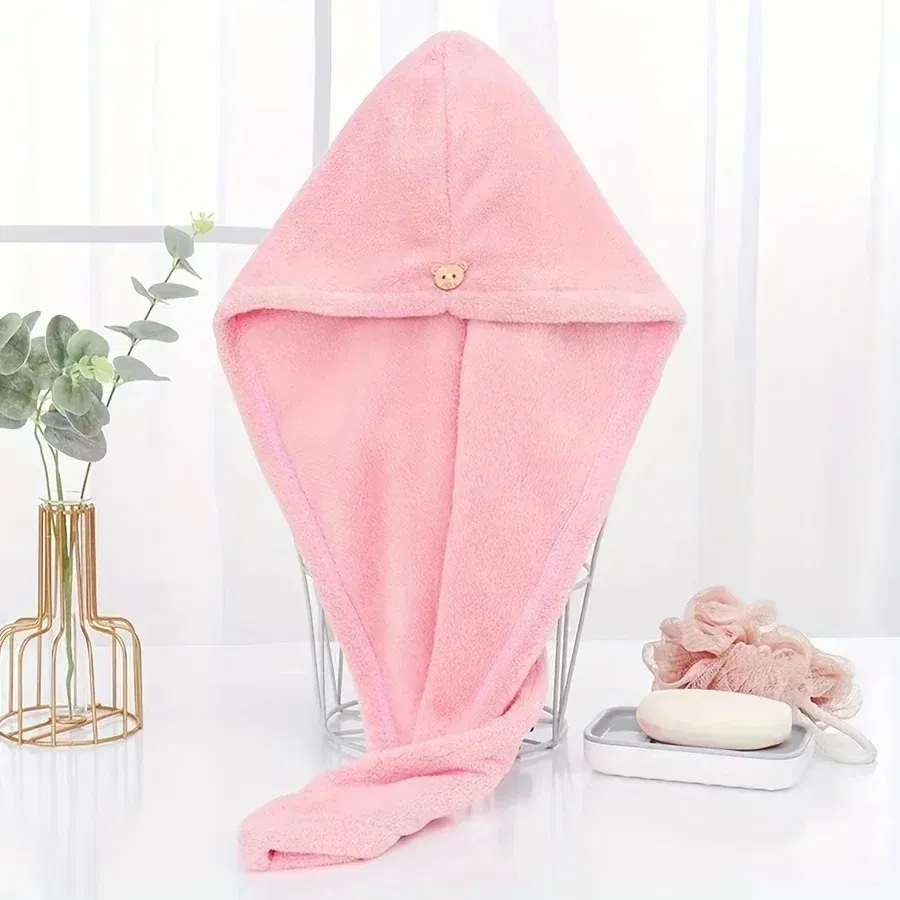 Color: MULTI - Double-Layered Ultra-Absorbent Microfiber Hair Towel Quick-Dry Design for Shower Gym & Spa Use