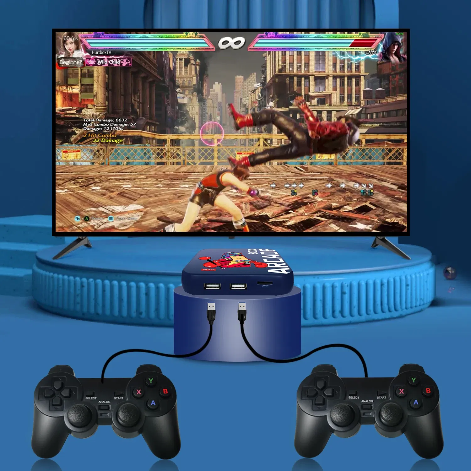 Color: WHITE, Bundle: Bundle 4 - Arcade Box Retro Game Console for PS1/PSP/N64 Built-in 50 Emulator Video Game Console TV Box Classic Game Box with Controller