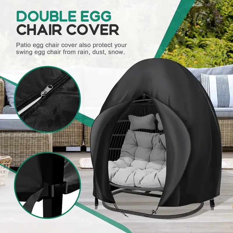 Extra Large Double Patio Egg Chair Cover - Waterproof & UV-Resistant