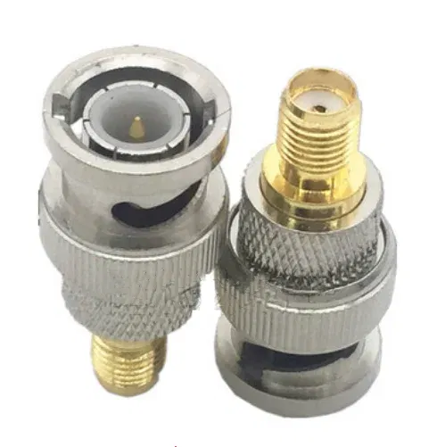 Color: Red - Q9 BNC To SMA Adapter SMA Male Female To BNC Male Female Straight  Coaxial RF Connector