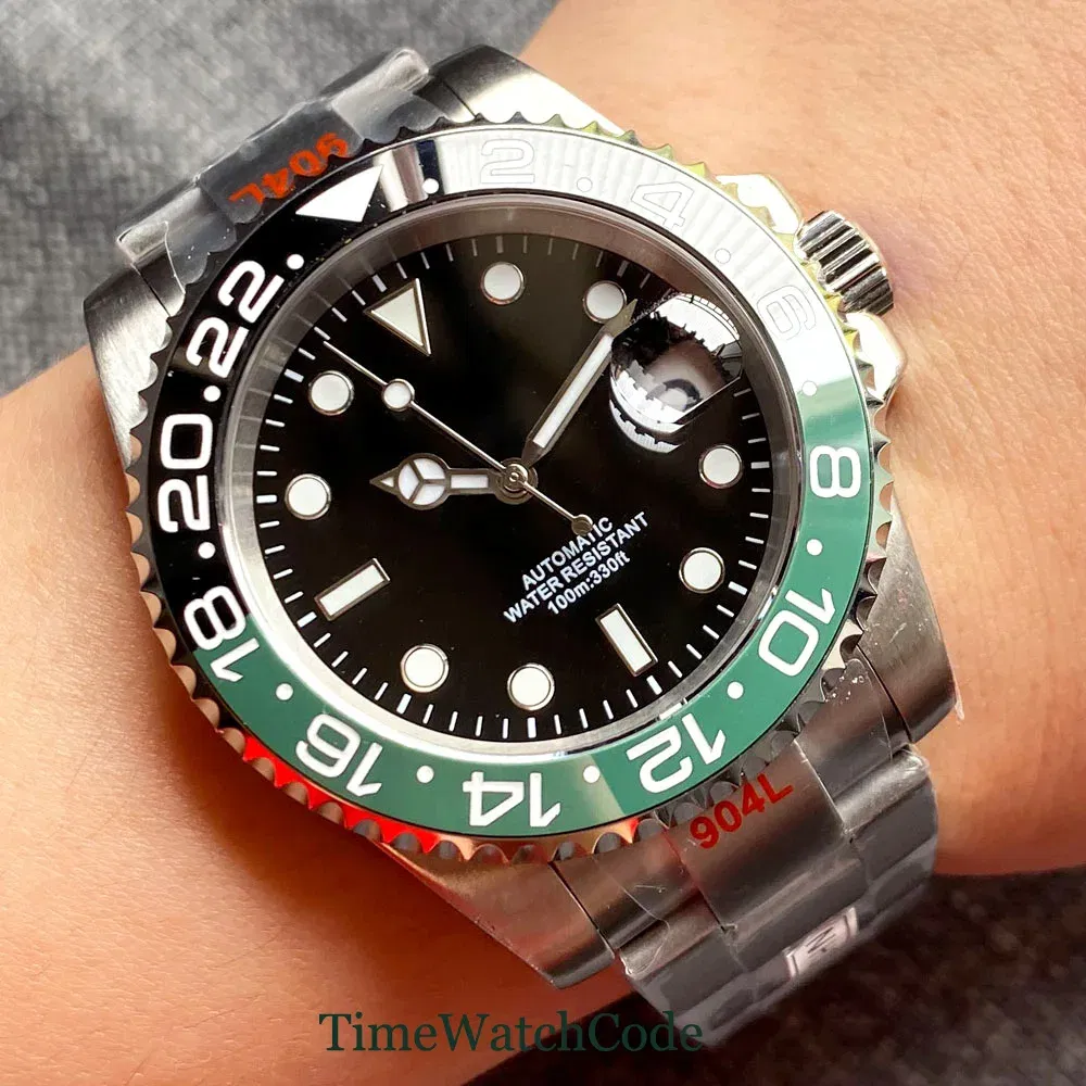 Color: Multicolor, Size: Option 1 - Sterile Men's Watch 40mm Genuine NH35 Automatic Movement 10ATM Water Resist Sapphire Glass Black Dial Date 316L Oyster Bracelet