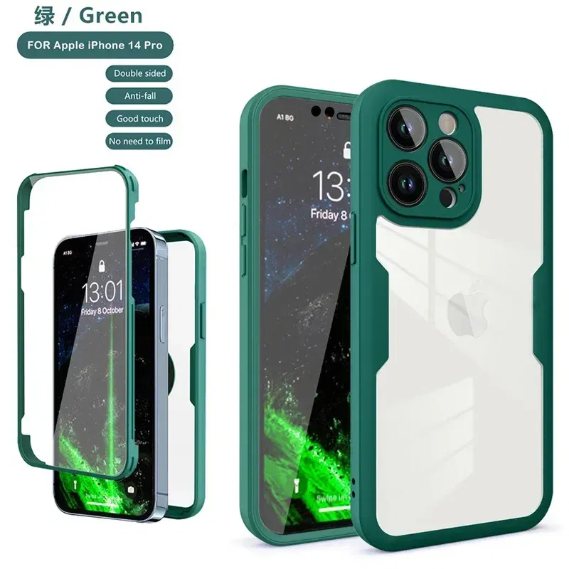 Color: SKY BLUE, Compatible-Phone Models: For iPhone 8 Plus, Ships From: CN - Clear 360 Full Wrap Phone Case For iPhone 17 Pro Max 16 15 14 13 12 11 SE2/SE3 Xr Xs 8 Plus Film With Lens Protection Back Cover
