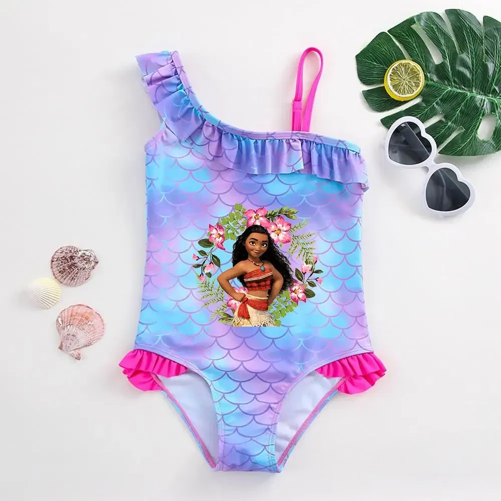 Color: MULTI, Kid Size: 6M - Moana Baby Girl Mermaid Fish Scale Print Swimsuit One-Piece Swimwear Toddler Bathing Suit Beach Outfit