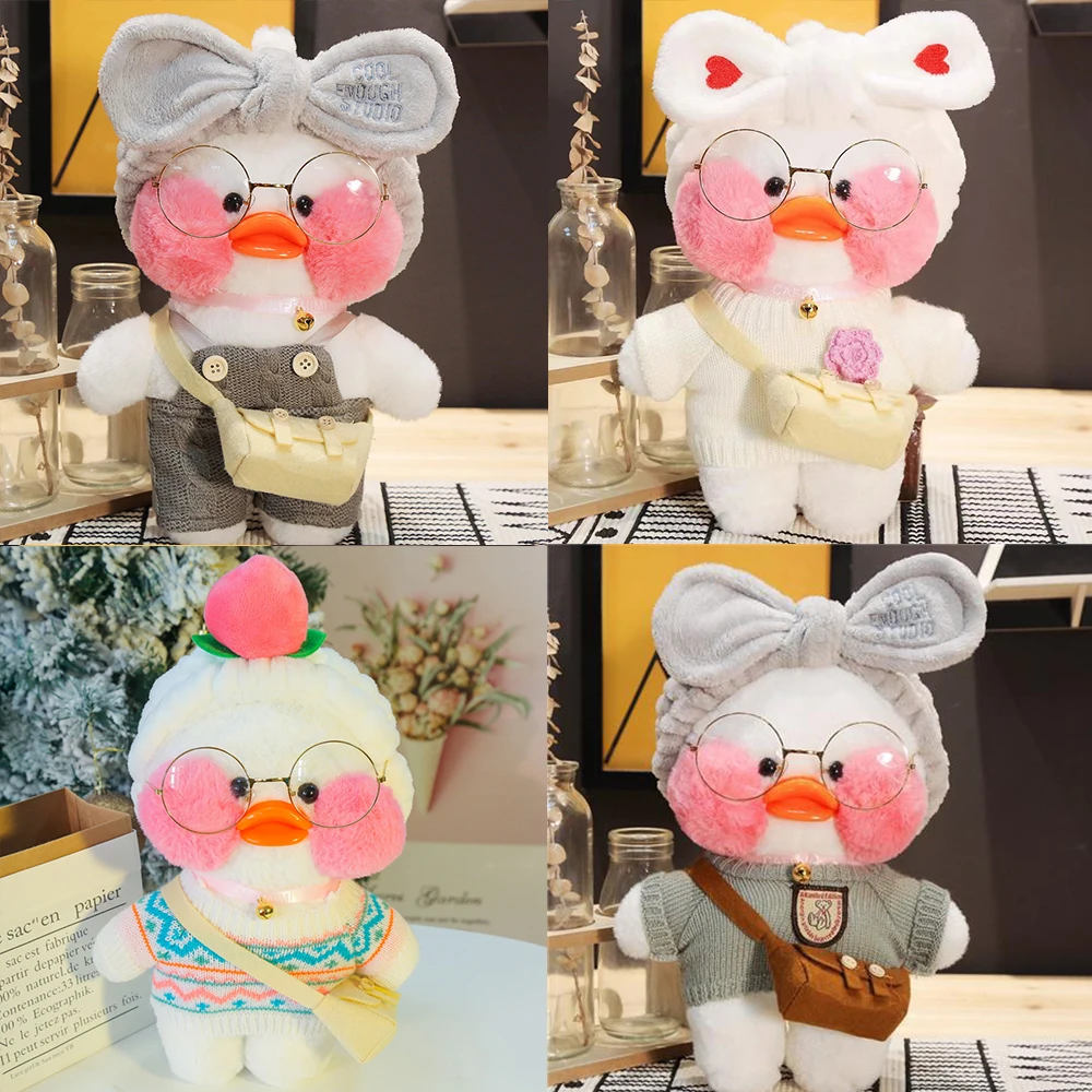 Color: Lemon yellow, Height: 11cm-30cm - 30cm Kawaii Lalafanfan Duck Plush Toy Cartoon Lalafanfan Duck Doll Soft Stuffed Animal Plushie Birthday Gifts For Girl Children