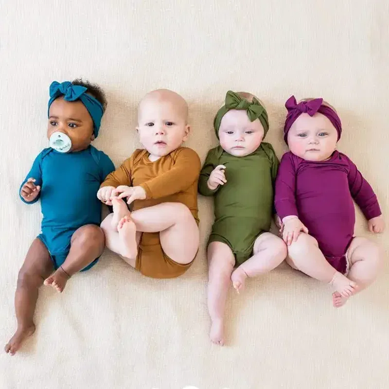 Color: tan, Kid Size: 12M - 2025 Summer Newborn Boy Girl Romper Baby Bamboo Fiber Breathable Clothing Long Sleeve Toddler Jumpsuit Infant Bodysuit Pajamas