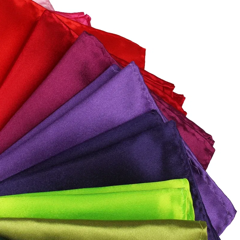 Color: Fluorescent Green - Satin Handkerchief For Men Candy Color Mens Suits Pocket Square Business Chest Towel Hanky Suit Napkin Solid Hankies