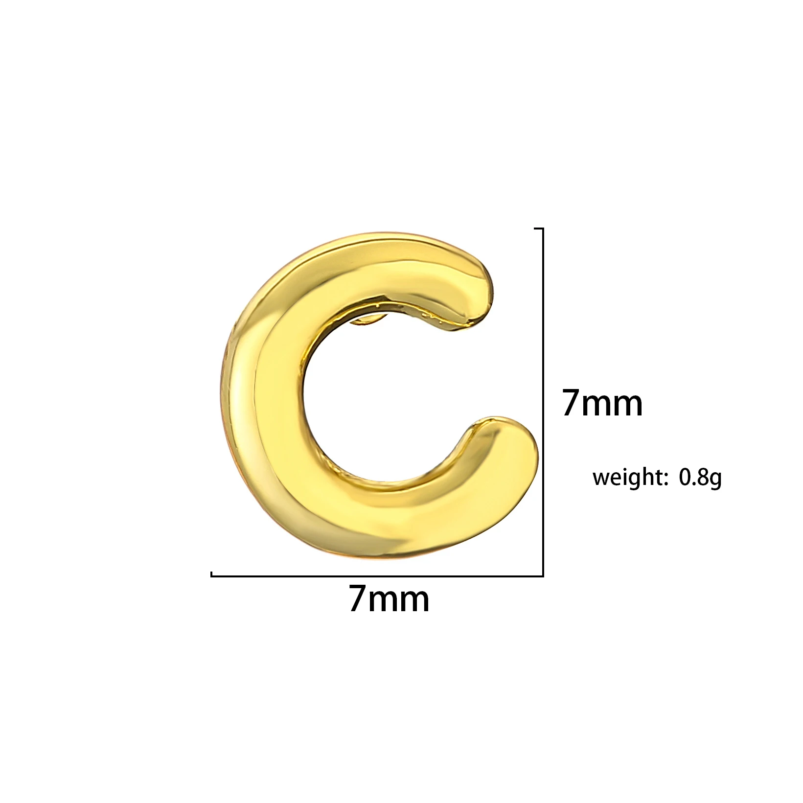 Metal Color: Light Yellow Gold Color, Ships From: CHINA, Main Stone Color: Silver - HECHENG,Initial Letter Earring For Women Men  A-Z 26 Letters Stud Earrings,Brass 18K Plated ear stud Jewelry