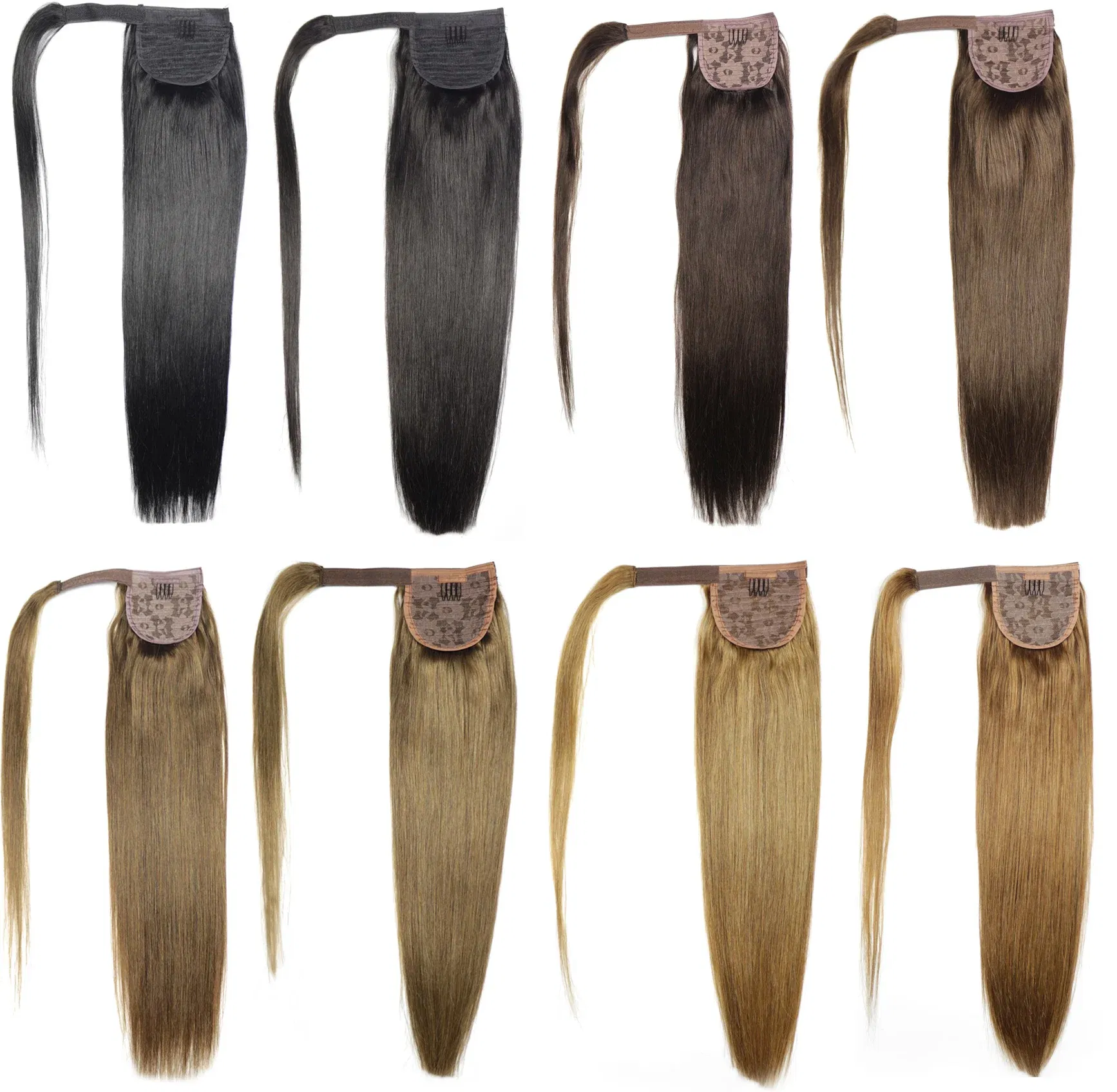 Color: #2, Life Span: 6 Months With Proper Care, Stretched Length: 24inches, Longest Hair Proportion: 35%-45% - ZZHAIR 100% Human Hair Extensions 16"-28" Machine Made Remy Magic Wrap Around Ponytail 60g-120g Clip In Horsetail Stragiht