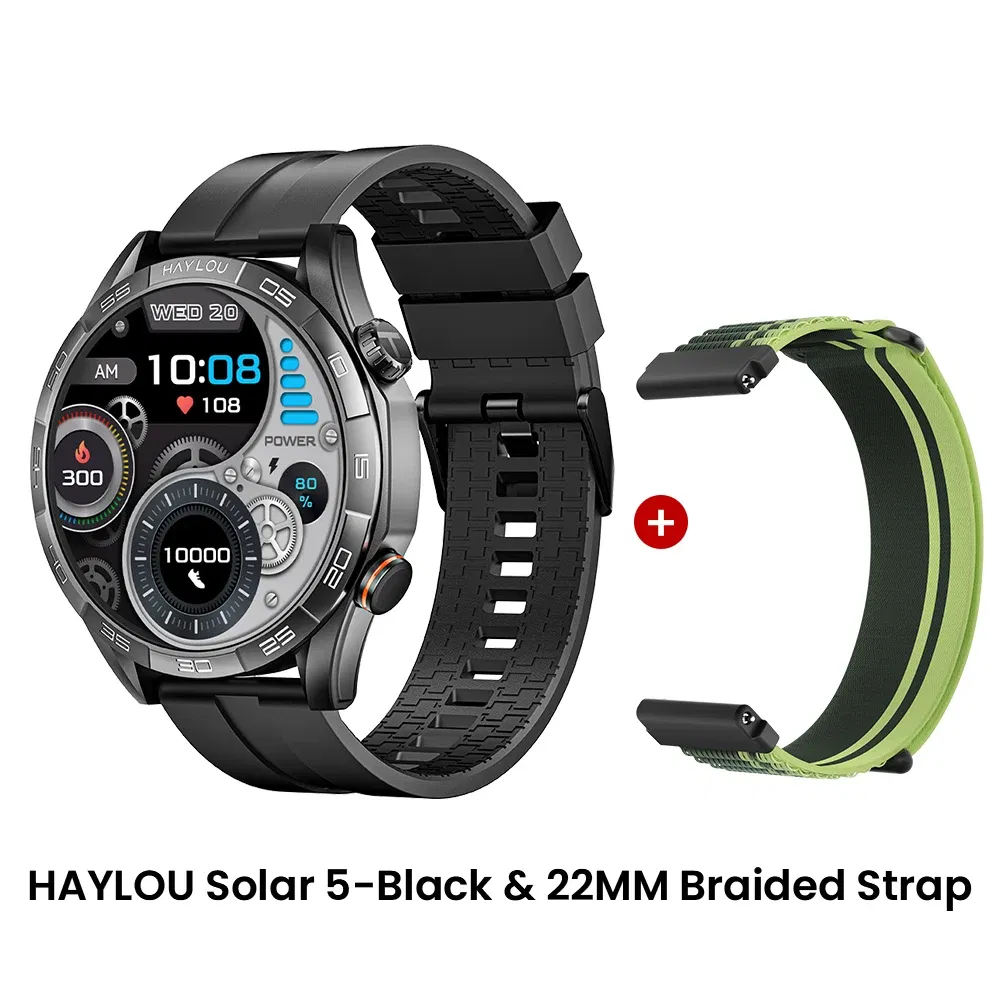 Color: GRAY, Ships From: CHINA - New! HAYLOU Solar 5 Voice Calling Smartwatch 1.58'' AMOLED Display 60Hz Smart Watch 24H Health Monitoring Sports Smartwatch for