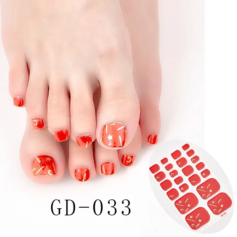Color: Field Green - 22 Tips/Sheet Women Salon Fashion Nail Stickers Designed Full Beauty Full Cover Nail Stickers Novidades Nails Sticker Designer