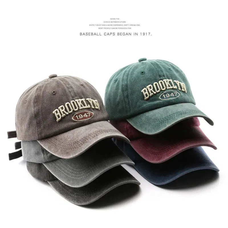 Color: WHITE - Brooklyn Alphabet Baseball Cap Men Women's Cowboy Baseball Cap Summer Cotton Hat Snapback Hip-Hop Hat Casual Gorra Hombre Visor