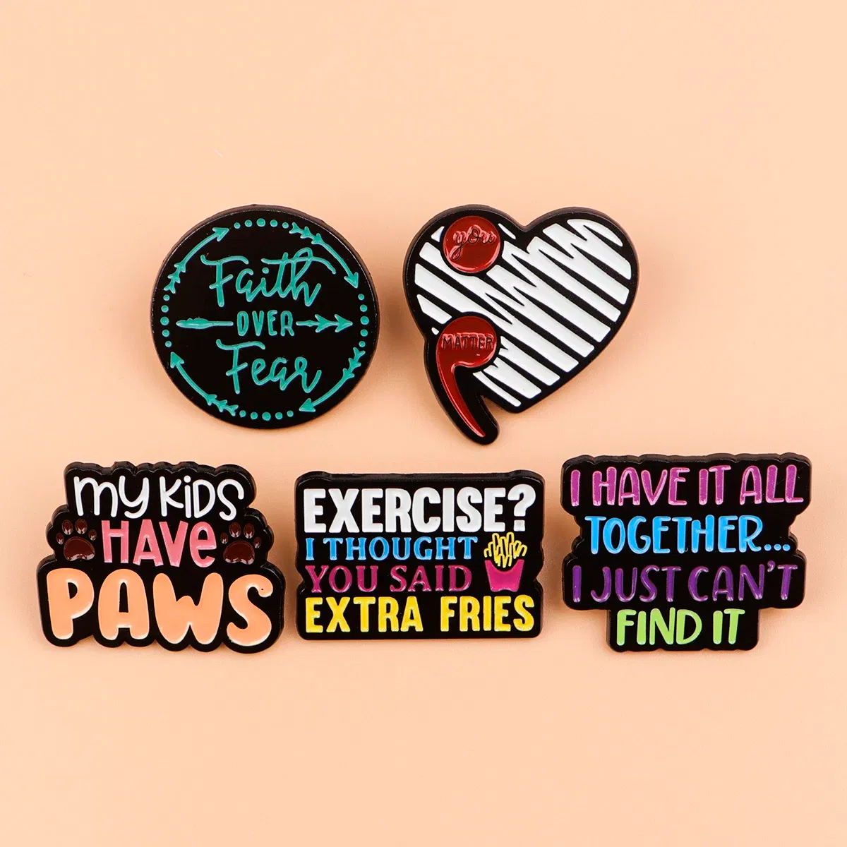 Metal color: Rhodium Plated - Cartoon Duck Possum Quotation Lapel Pins for Backpack Metal Enamel Pin Brooch on Clothes Men Women Badges Accessories Gift