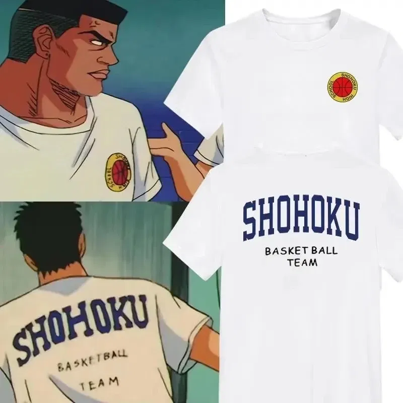 Color: Pink, Size: XXXL - Japanese Anime Shohoku Basket Ball Team T-Shirt Men Women Sakuragi Hanamichi Print T Shirts Oversized Cosplay Unisex Clothes