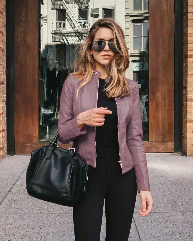 Color: Dark Grey, Size: XL - Womens Spring Full Long Sleeve Jacket Coat Autumn Leather Blazer Winter Zipper Outwear Suit Cardigan Female  Jackets