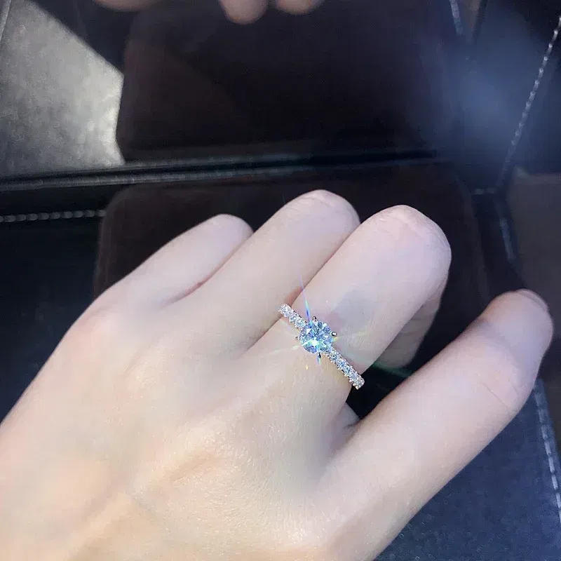 Main Stone Color: WHITE, Ring Size: 11 - Huitan Classic 4 Claws Design Round Zirconia Women Wedding Engagement Rings 3 Colors Available Low-key Bridal Jewelry Hot Sale