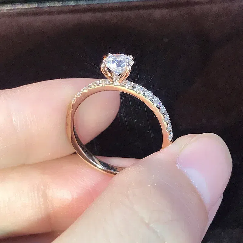 Main Stone Color: WHITE, Ring Size: 11 - Huitan Classic 4 Claws Design Round Zirconia Women Wedding Engagement Rings 3 Colors Available Low-key Bridal Jewelry Hot Sale