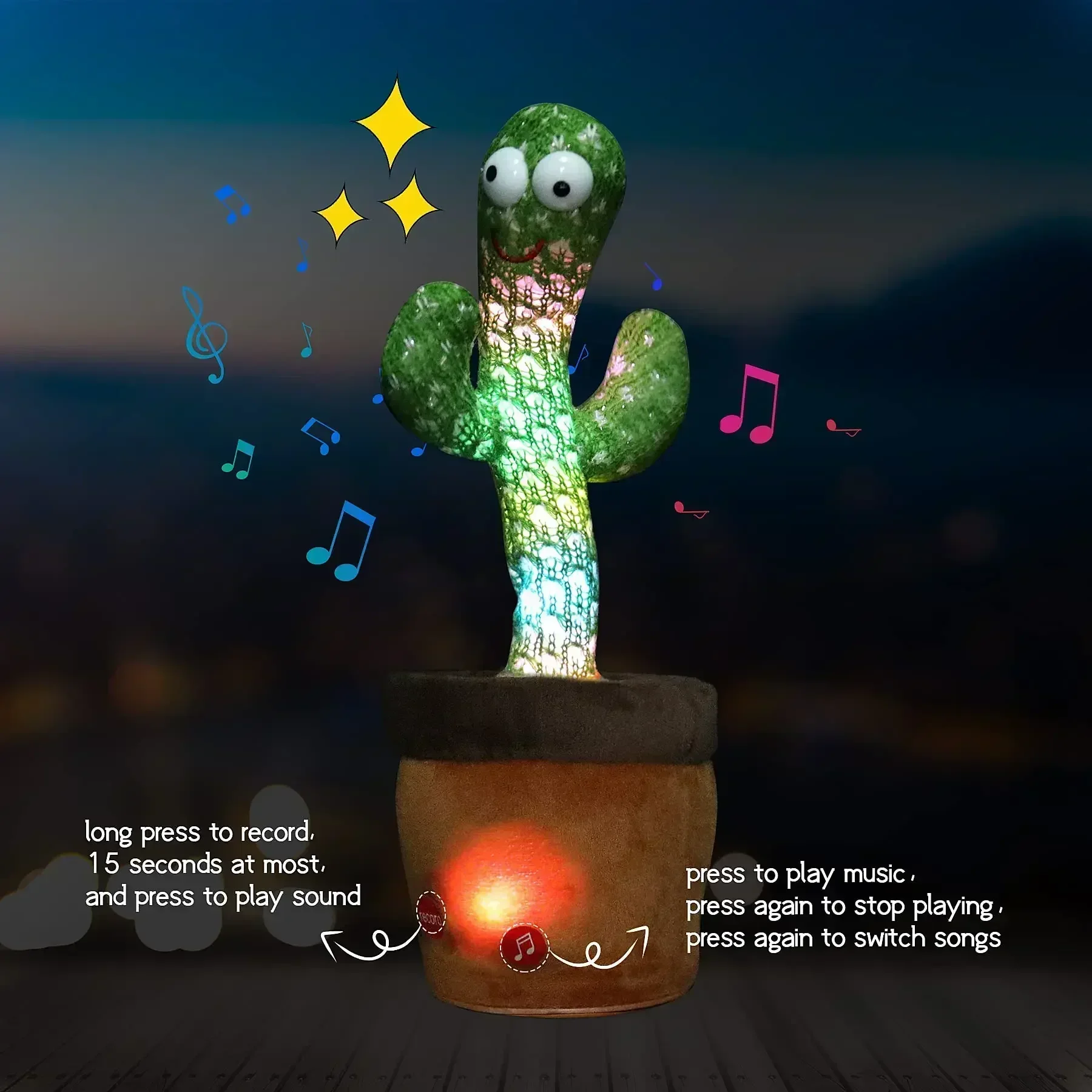 Color: Pink - Sunshine Cactu Children's Electronic Plush Toy Dancing and Talking Cactu Children's Birthday Party Christmas Gift with 120 Songs