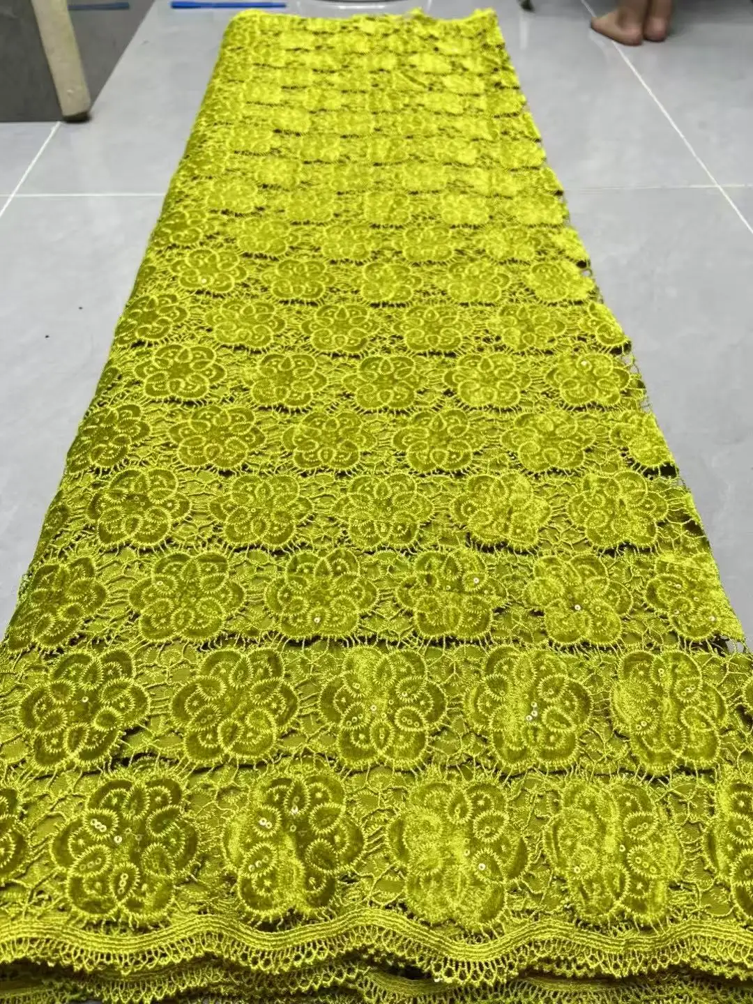 Color: Beige, Width: 120cm, Length: 5 yards - Laser Cut Guipure Velvet Lace Fabric 2025 African Nigerian French Velvet Lace Fabric Luxury Korea Lace For Wedding Party Sewing