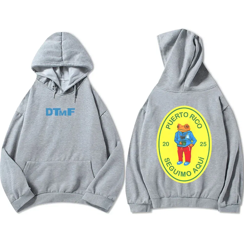 Color: army green, Size: XS - DTMF Deb? Tirar Más Fotos 2025 New Album Hoodies Bad Bunny Singer Printing Sweatshirts Men Women Clothing Sudaderas Hombre Male