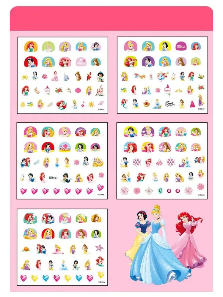 Color: Ivory - Random 1Pcs Disney Cartoon Frozen Princess Pooh Bear Snow White Makeup Nail Stickers Minnie Mickey Mermaid Stitch Stickers Toy