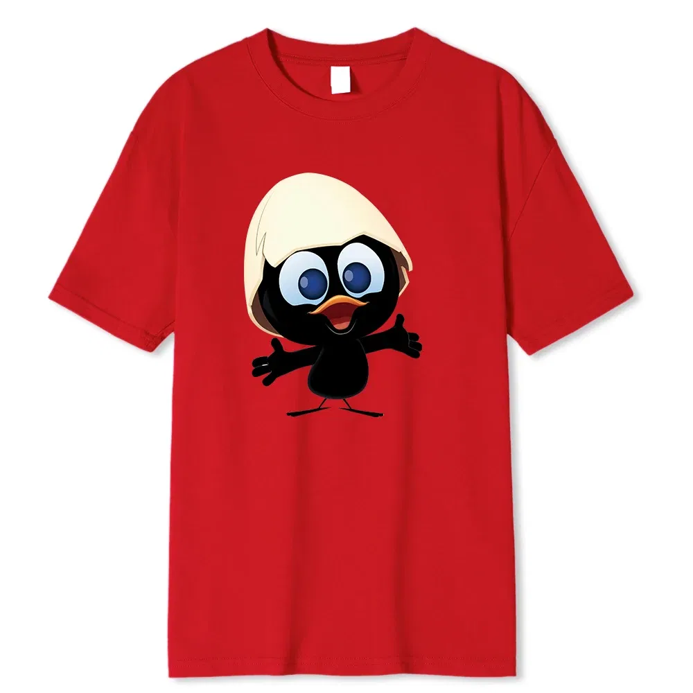 Color: black, Size: XXL - Sunlight T Shirt Big Size Men Calimero Cartoon pattern Men T Shirt Painted Funny Tshirt Men T Shirt