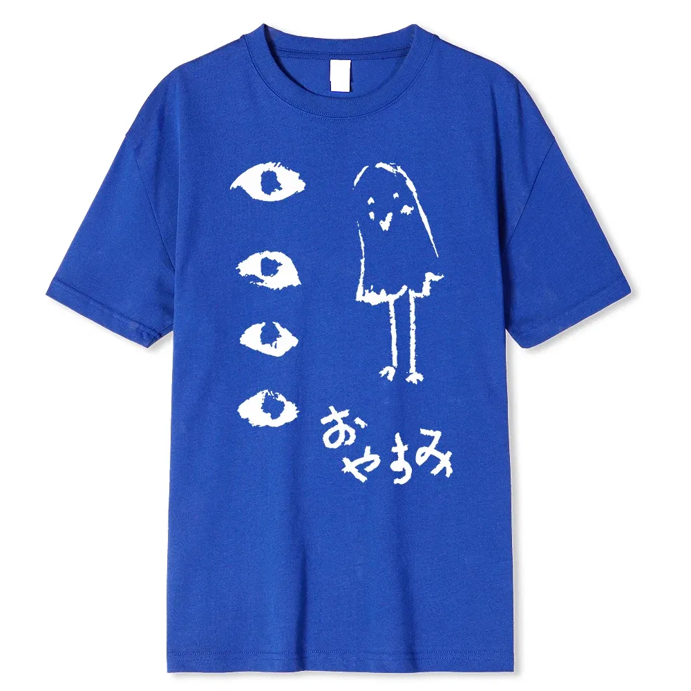 Color: Fuchsia, Size: L - Oyasumi PunPun Modal Print T-Shirts Funny Anime Streetwear Camisetas Men Women Short-sleev Fashion Harajuku Cartoon Tee Shirt